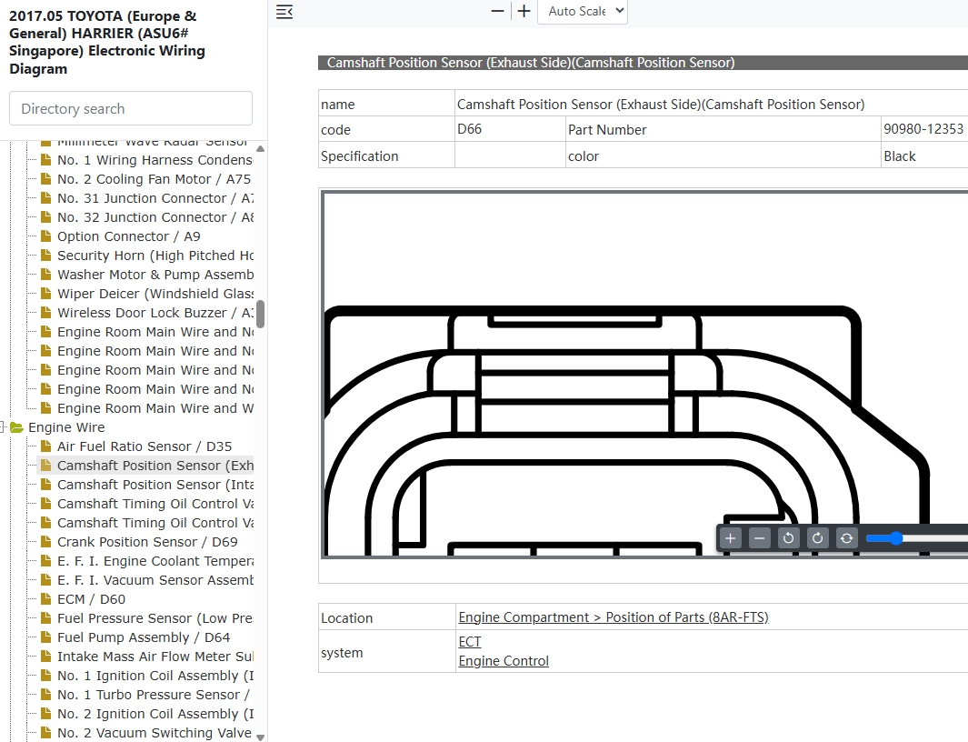 Toyota Harrier ASU60 ASU65 Camshaft Position Sensor Wiring Diagram