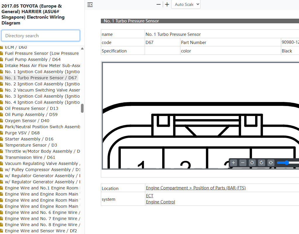 Toyota Harrier ASU60 ASU65 Turbo Pressure Sensor Wiring Diagram