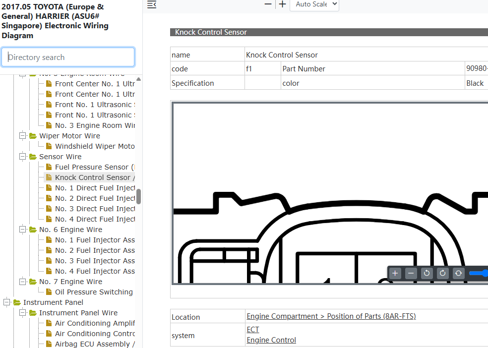 Toyota Harrier ASU60 ASU65 Knock Sensor Wiring Diagram