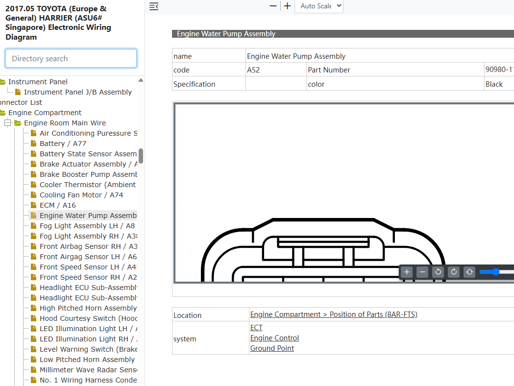 Toyota Harrier ASU60 ASU65 Engine Water Pump Wiring Diagram
