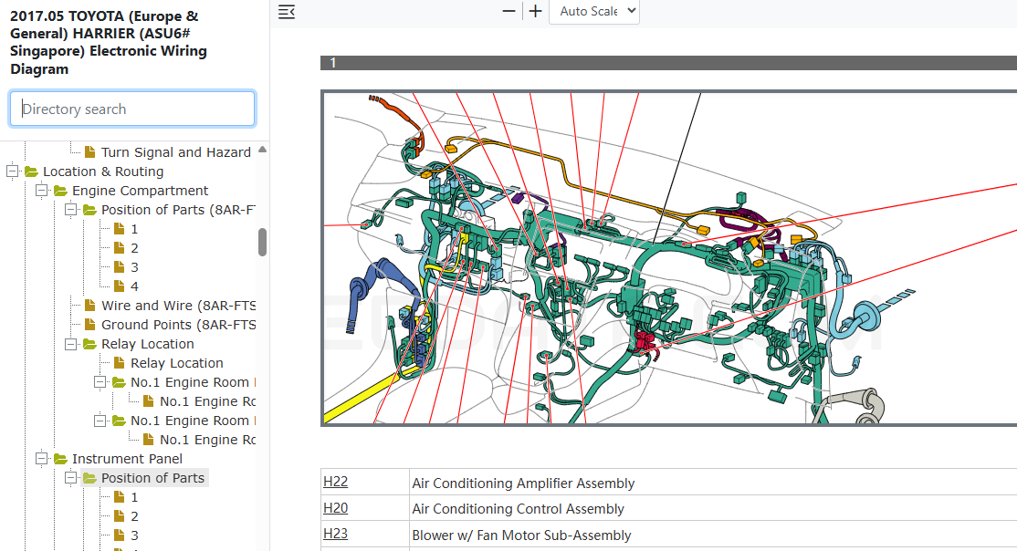 2013-2020 Toyota Harrier Component Location Guide