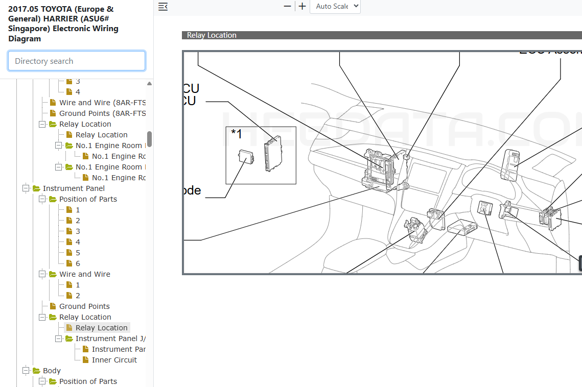 2013-2020 Toyota Harrier Wire Harness Routing Guide